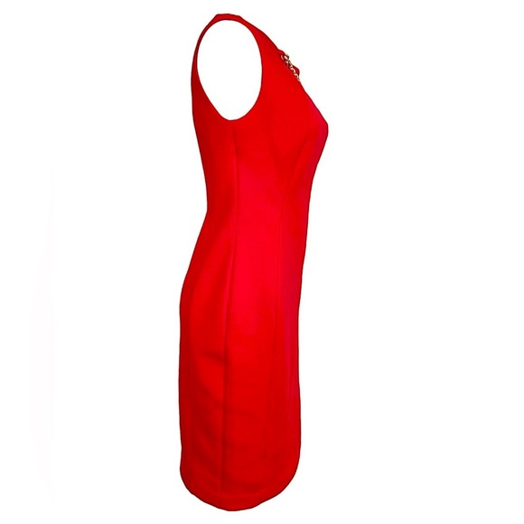 Calvin Klein | Cocktail Dress | Red with Gold Necklace | Women’s Size 2 | NWT - Picture 3 of 9